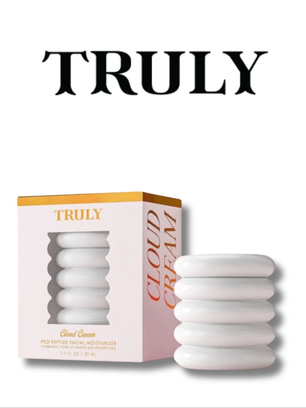 TRULY Cloud Cream Pro-Peptide Moisturizer - White & Gold Accents